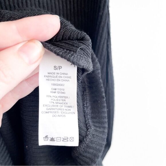 Dynamite Dress Bodycon Cold Shoulder Midi Black Ribbed Women's S - Picture 4 of 8